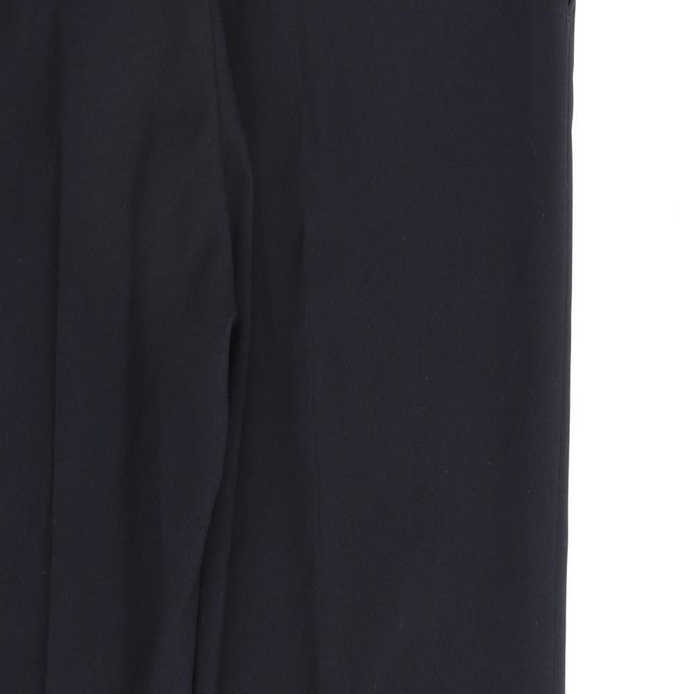 Marks & Spencer Mens Blue Polyester Trousers Size 32 in L29 in Regular Zip