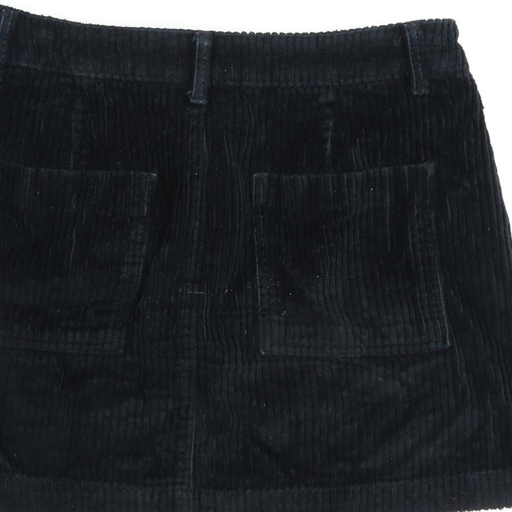 BDG Womens Blue Cotton A-Line Skirt Size S Zip