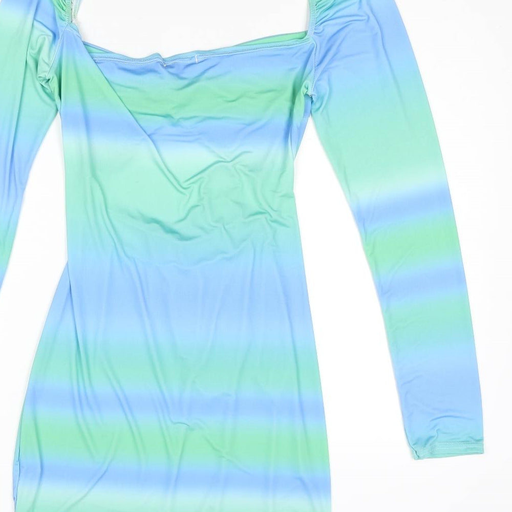I SAW IT FIRST Womens Multicoloured Polyester Mini Size 14 Sweetheart Pullover - Ombre Cut Out