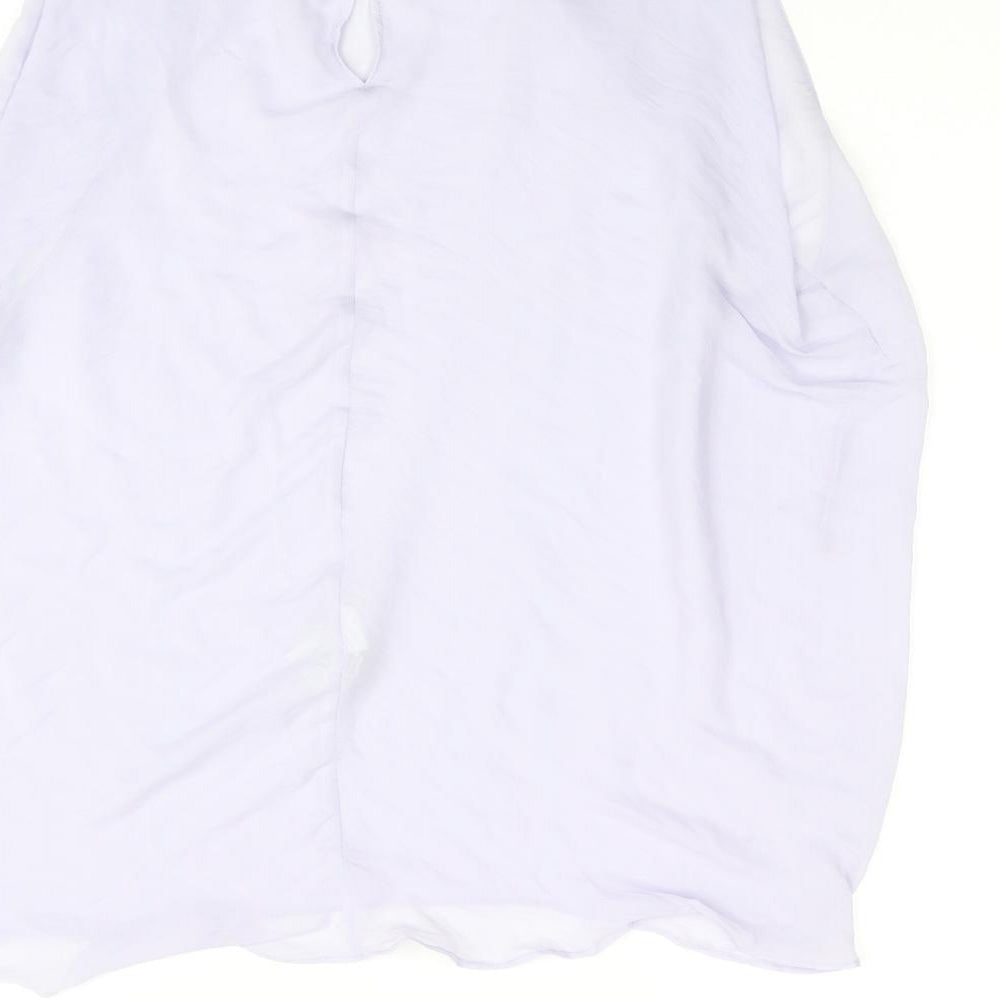 Zara Womens Purple Polyester Basic Blouse Size M Round Neck