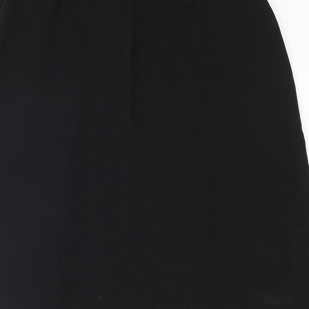 Mango Womens Black Polyester A-Line Skirt Size S Zip