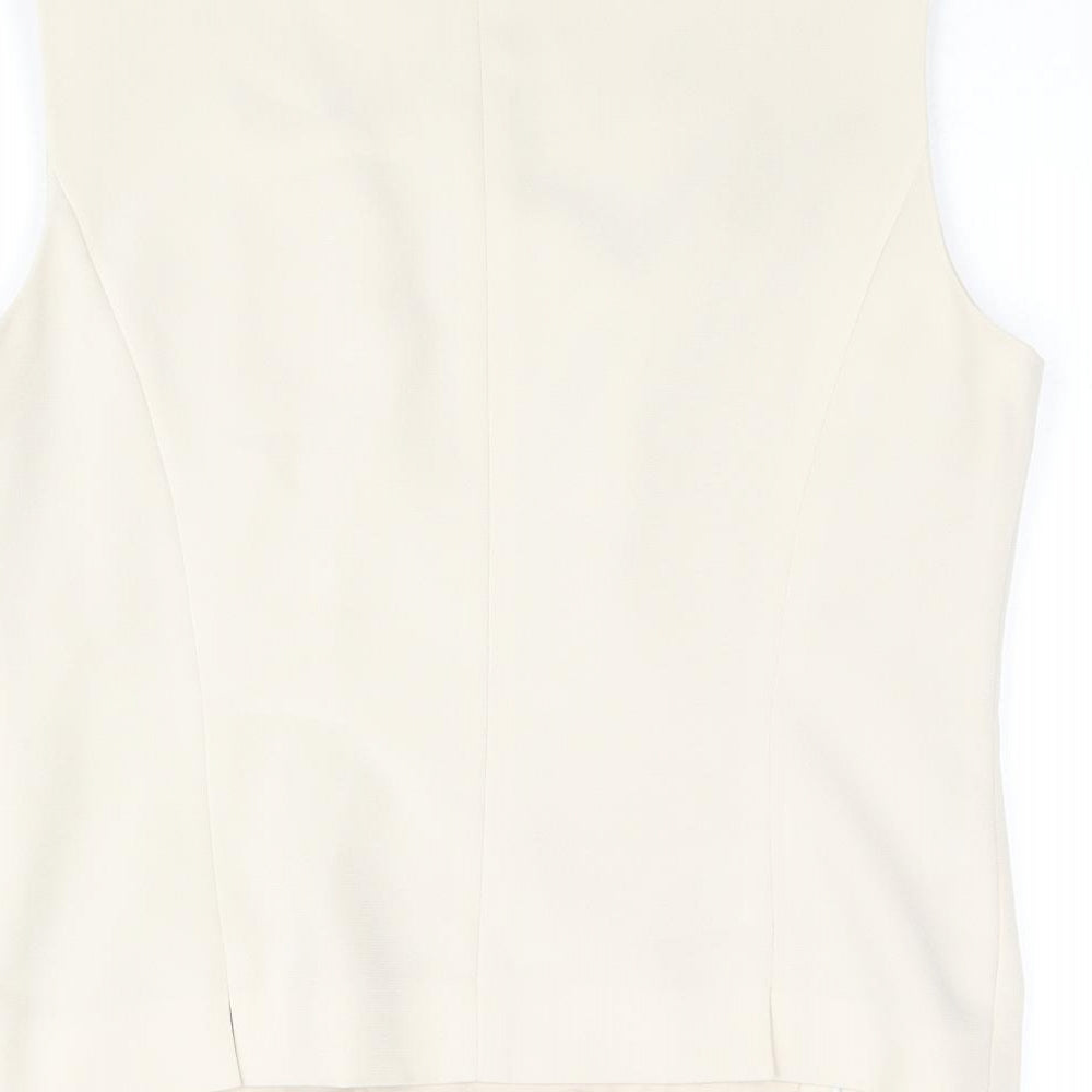 Country Casuals Womens Beige Polyester Basic Blouse Size 12 Round Neck