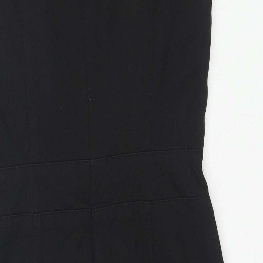 Warehouse Womens Black Polyester A-Line Size 10 Round Neck Zip