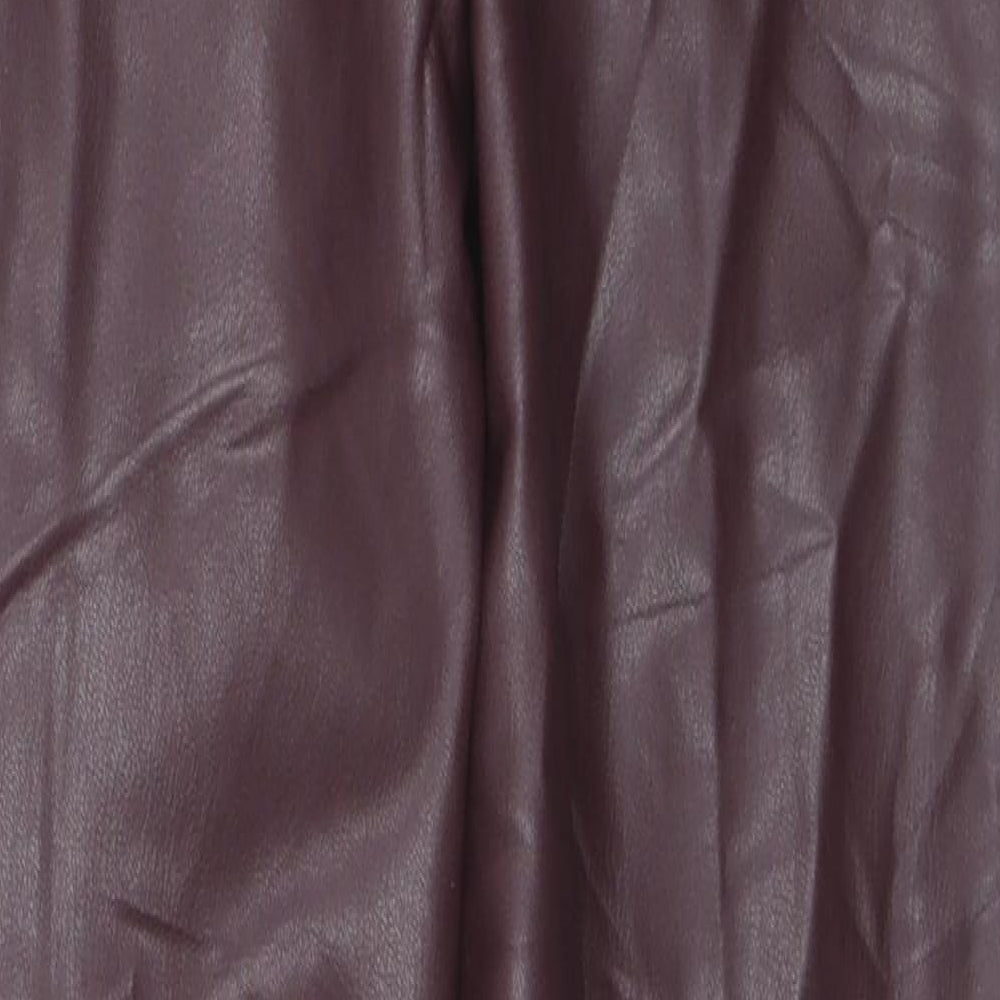 Marks and Spencer Womens Red Polyester Pedal Pusher Trousers Size 8 L25 in Regular