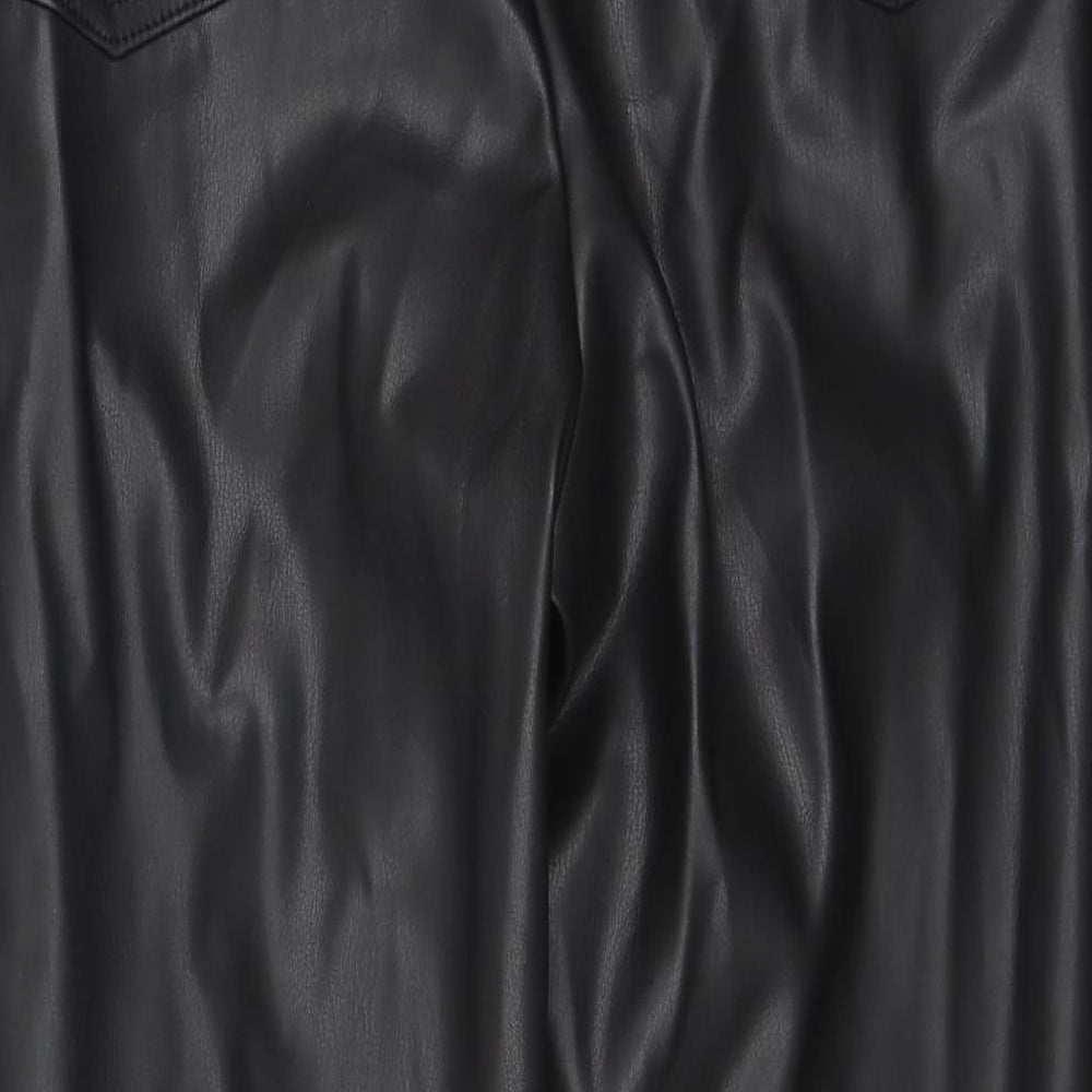 Marks & Spencer Womens Black Polyester Trousers Size 20 L23 in Regular Zip