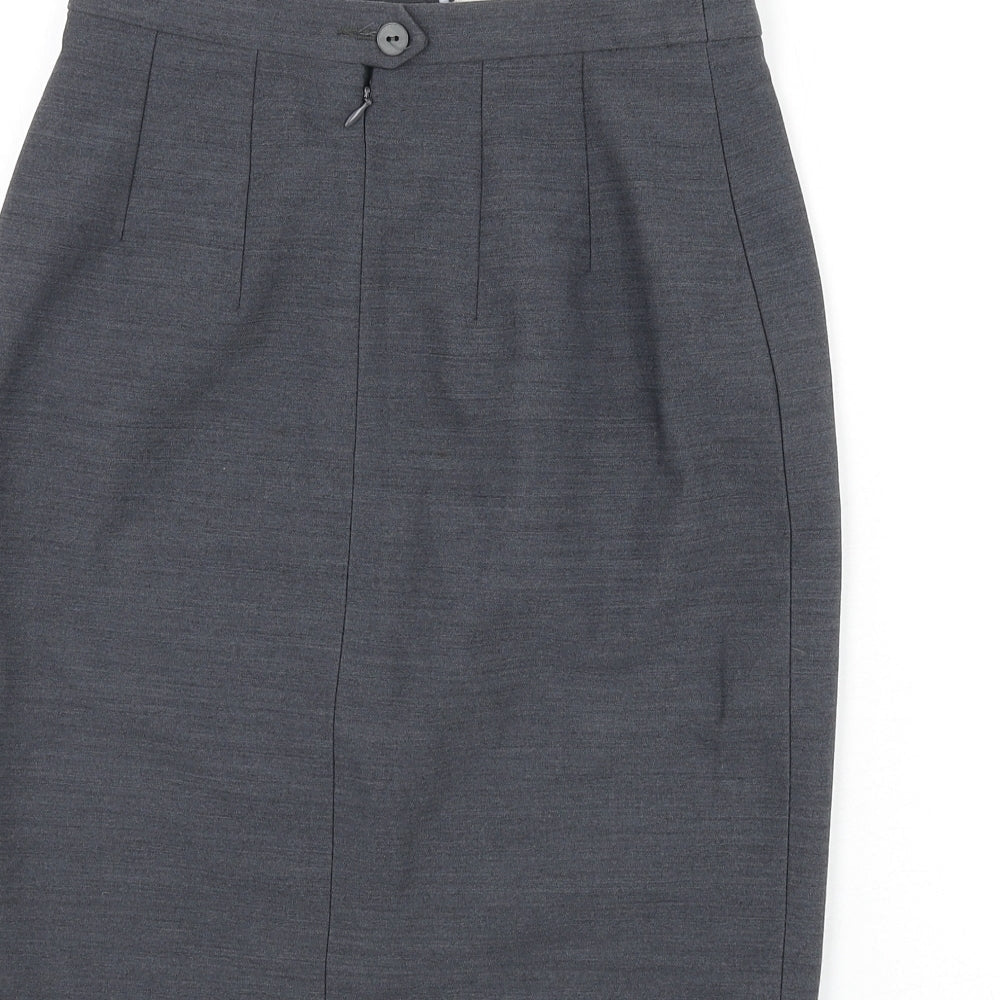 LUCIA Womens Grey Polyester Straight & Pencil Skirt Size 12 Zip