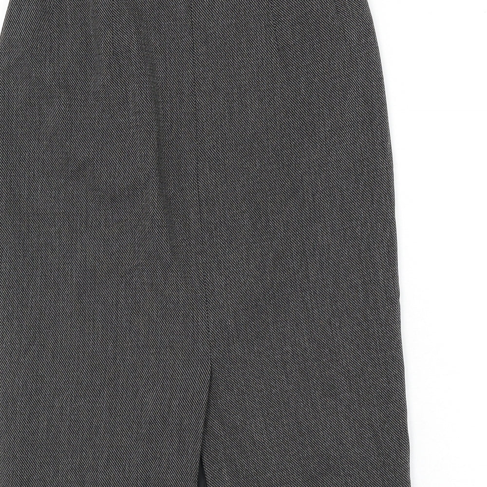 Marks & Spencer Womens Black Polyester Straight & Pencil Skirt Size 10 Zip - Slit