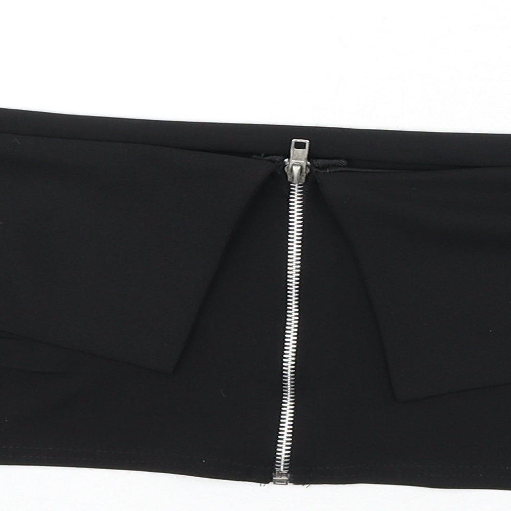 Missguided Womens Black Polyester Cropped Blouse Size 10 Off the Shoulder - Bardot, Cropped