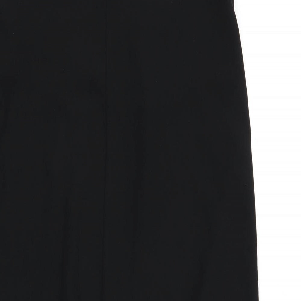 River Island Womens Black Polyester A-Line Size 10 Round Neck Tie - Asymmetric Hem