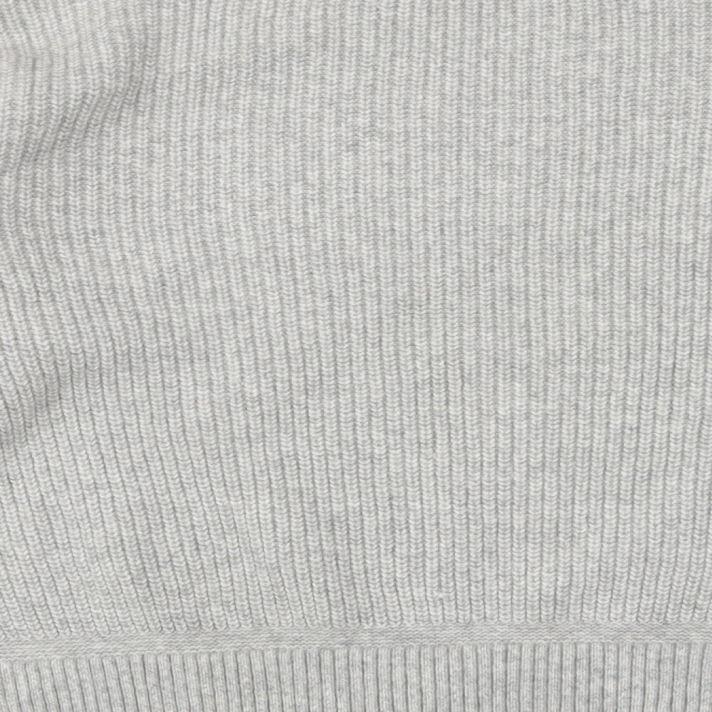 Marks & Spencer Womens Grey Round Neck Polyester Pullover Jumper Size L