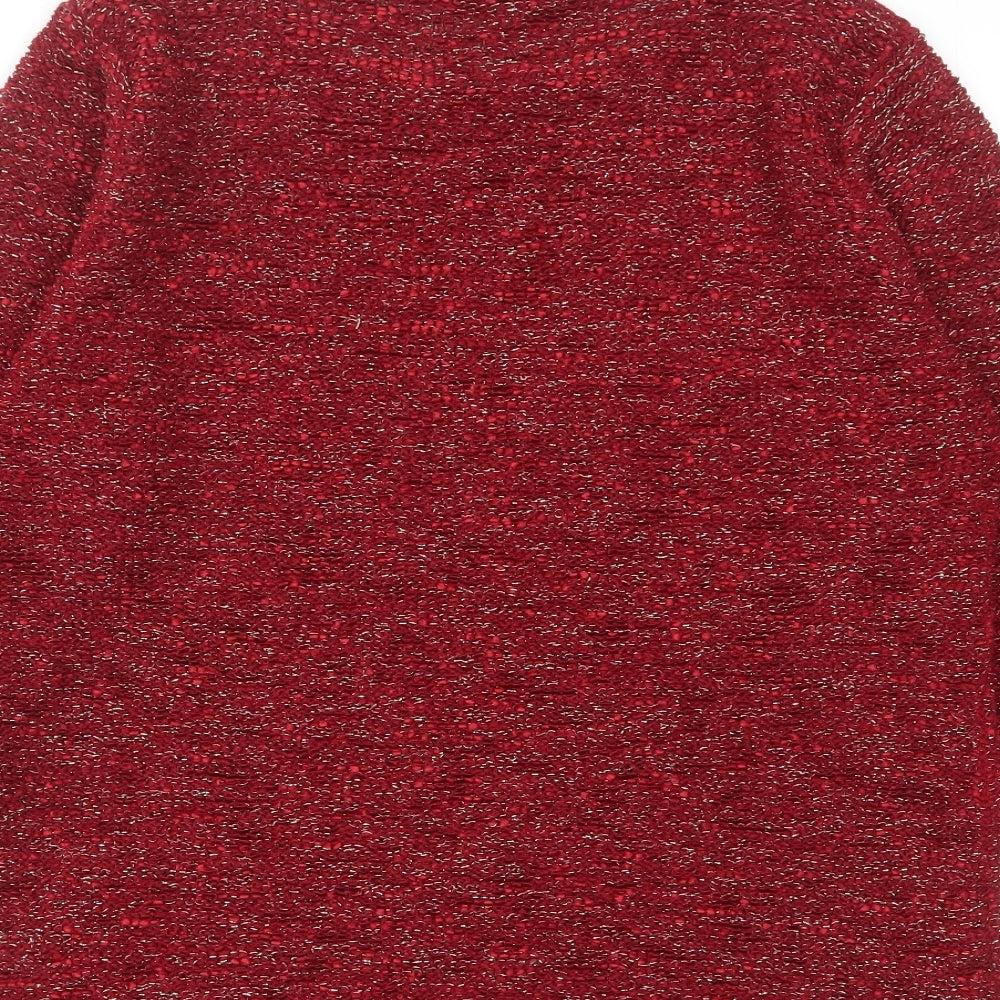 Inspire Womens Red Crew Neck Polyester Pullover Jumper Size M - M/L