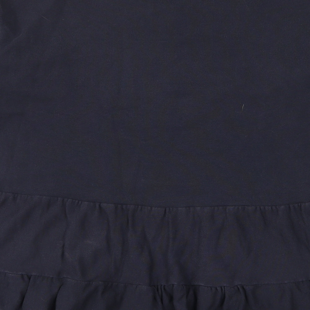 River Island Womens Blue Cotton Jumper Dress Size M Crew Neck Pullover