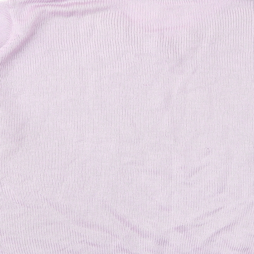 Damart Womens Purple V-Neck Acrylic Pullover Jumper Size 18
