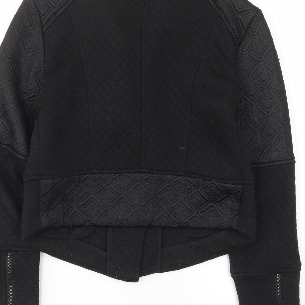Amisu Womens Black Jacket Size 10 Zip - Zip Pockets