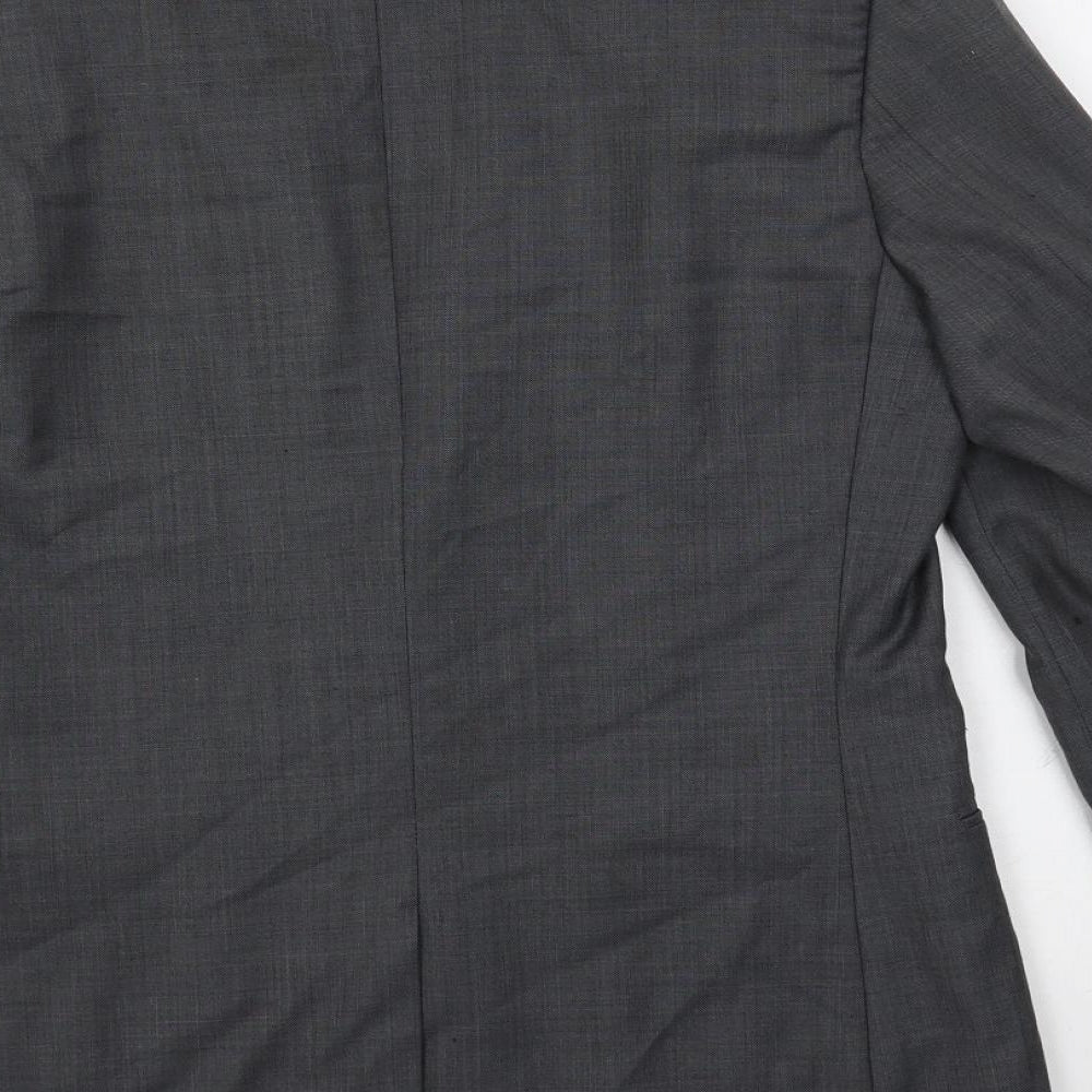Topman Mens Grey Wool Jacket Suit Jacket Size 38 Regular