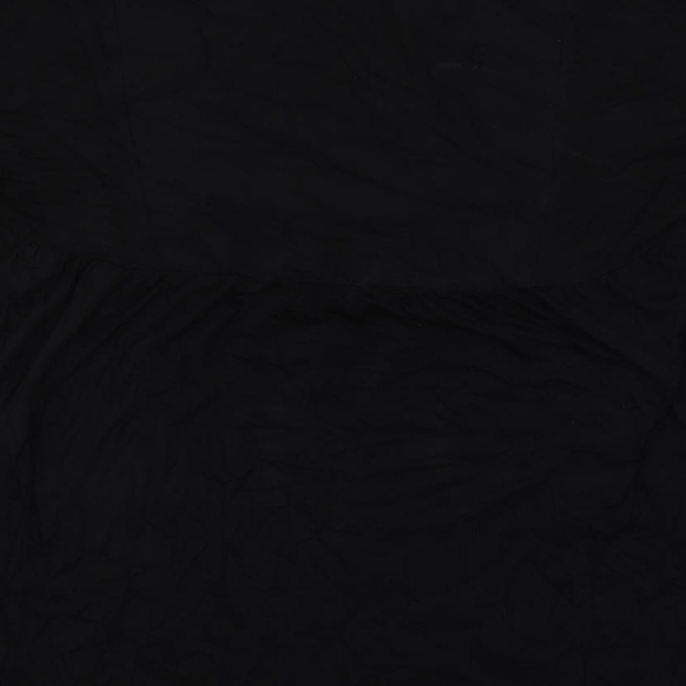 Zara Womens Black Cotton Trapeze & Swing Size M V-Neck Pullover