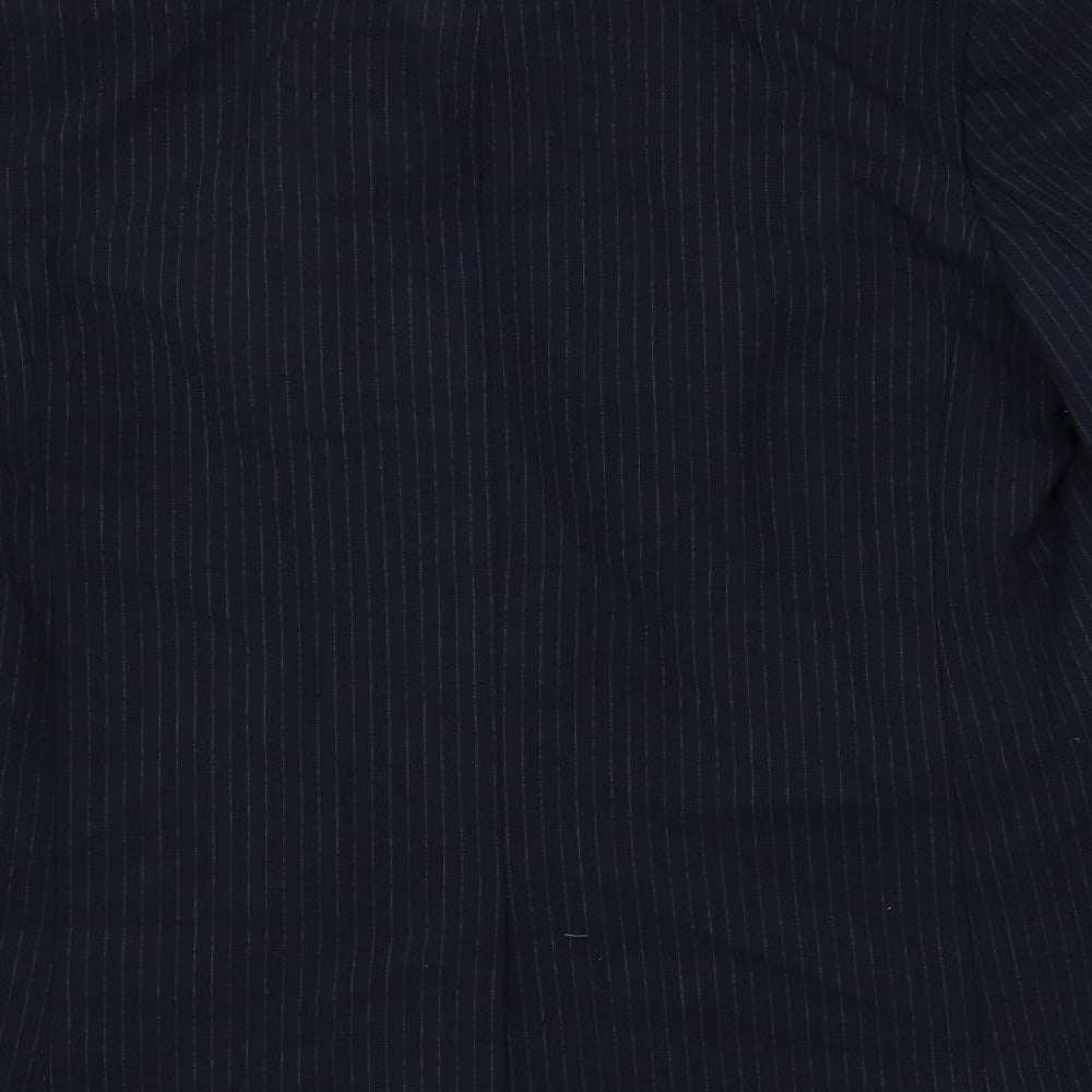 Marks & Spencer Womens Blue Striped Jacket Blazer Size 10 Button