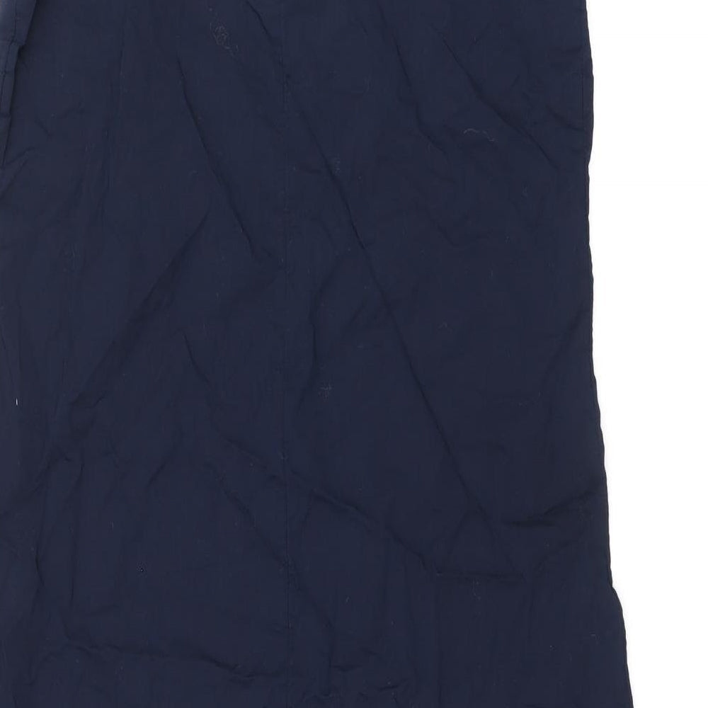 Marks & Spencer Womens Blue Cotton Tank Dress Size 8 V-Neck Pullover