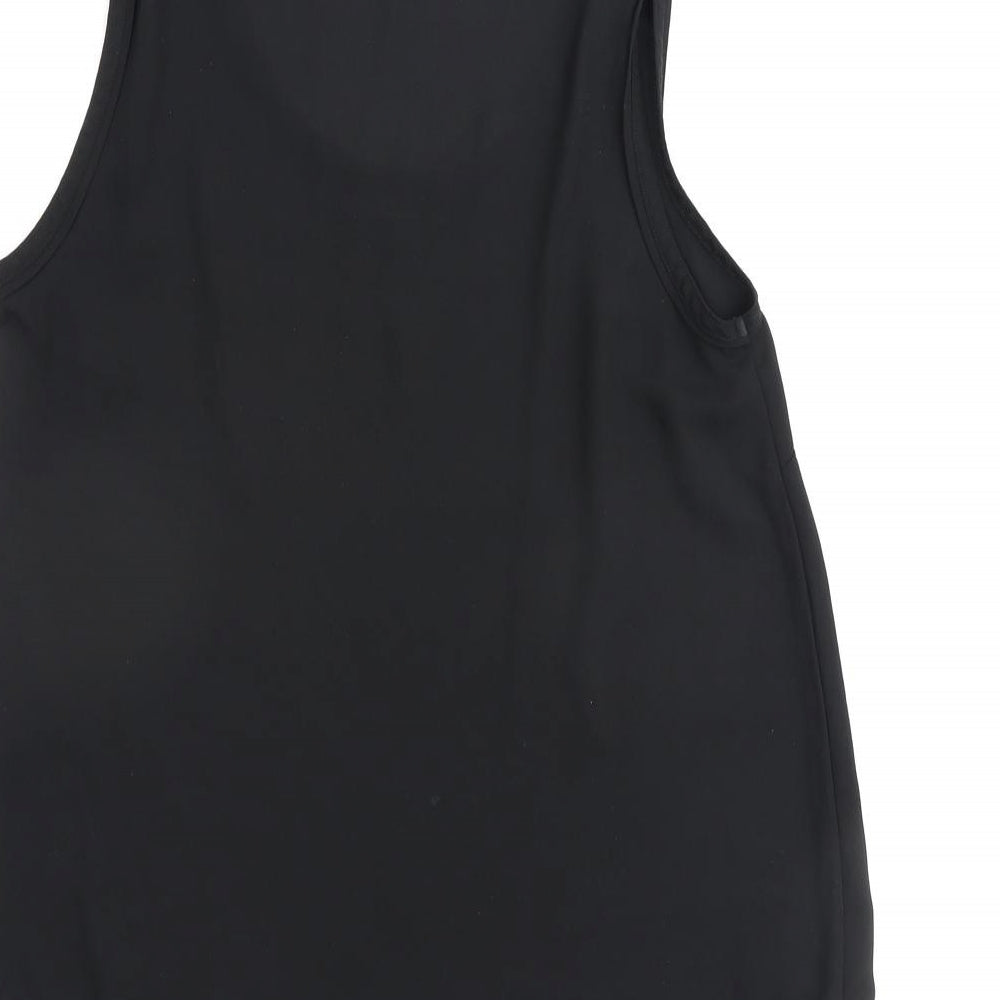 Marks & Spencer Womens Black Polyester Basic Tank Size 10 Round Neck