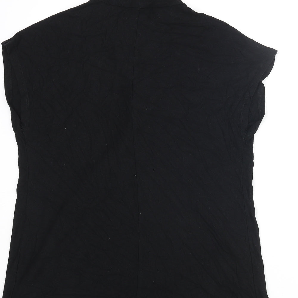 NEXT Womens Black Viscose Basic Blouse Size 12 V-Neck