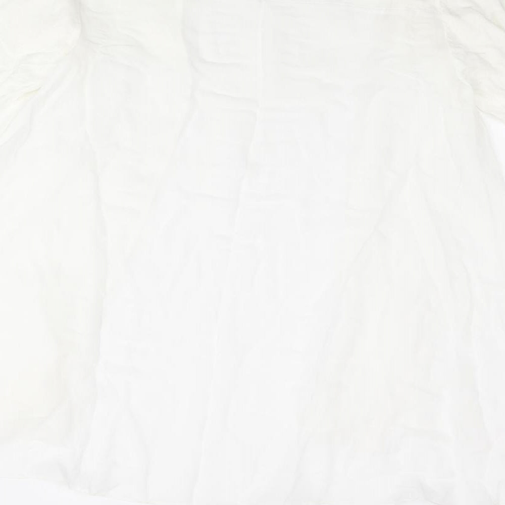 NEXT Womens Ivory Cotton Kimono Blouse Size 8 V-Neck
