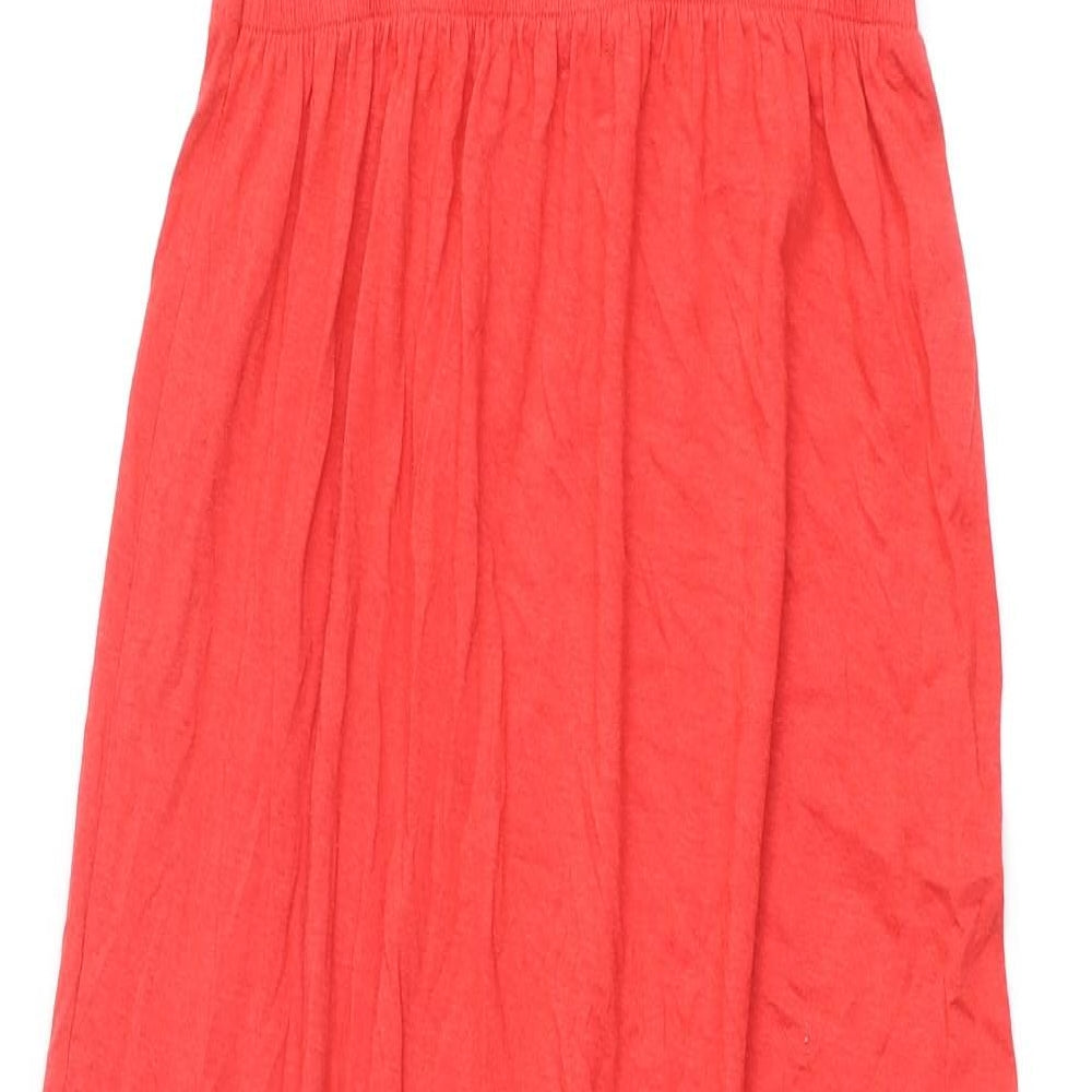 New Look Womens Red Viscose Maxi Size 10 V-Neck Pullover