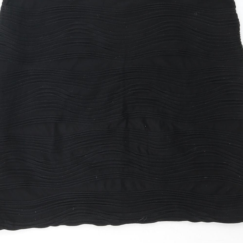 River Island Womens Black Polyester Bandage Skirt Size 10 - Wave Texture