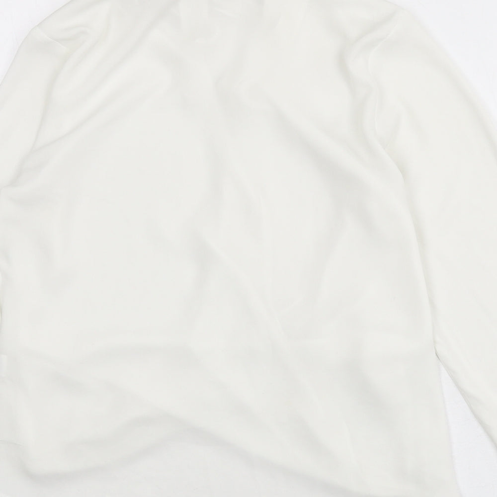 River Island Womens White Polyester Basic Blouse Size 8 V-Neck
