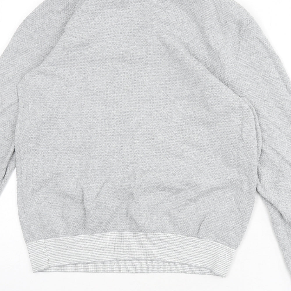 Marks & Spencer Mens Grey Round Neck Acrylic Pullover Jumper Size M Long Sleeve