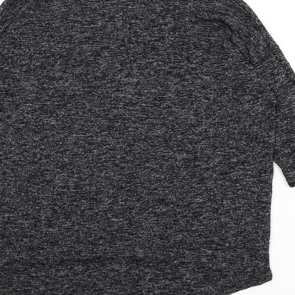newl Womens Grey Viscose Basic T-Shirt Size S V-Neck