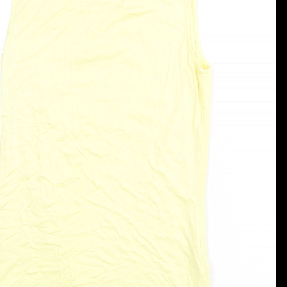 Country Casuals Womens Yellow Polyester Basic Tank Size 10 Round Neck