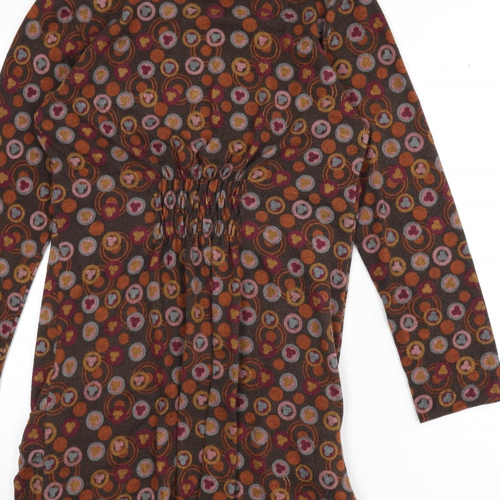 Ameri Womens Multicoloured Geometric Polyester Jumper Dress Size S High Neck Pullover