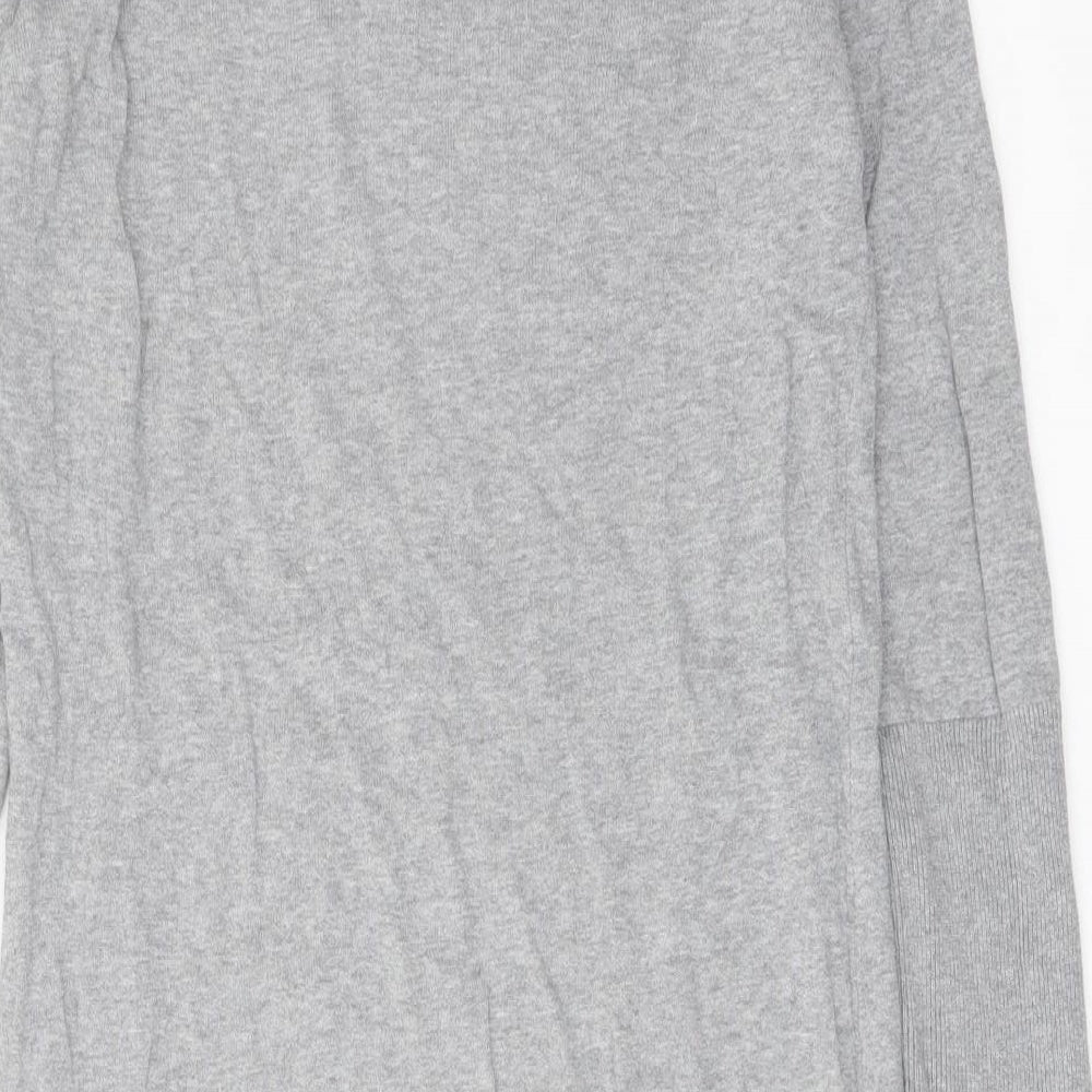NEXT Womens Grey Round Neck Cotton Tunic Jumper Size 8