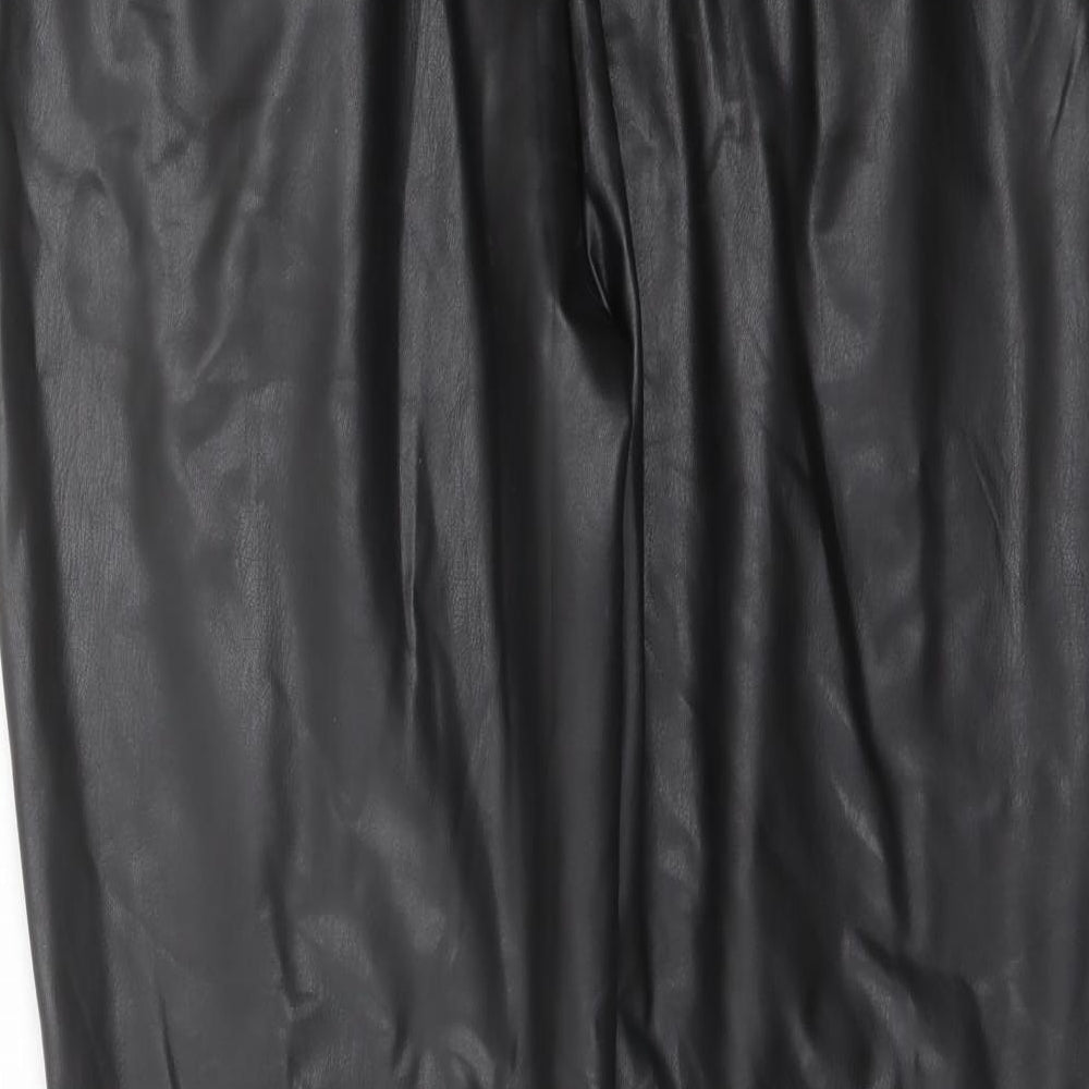 Marks and Spencer Womens Black Polyester Trousers Size 18 L25 in Regular