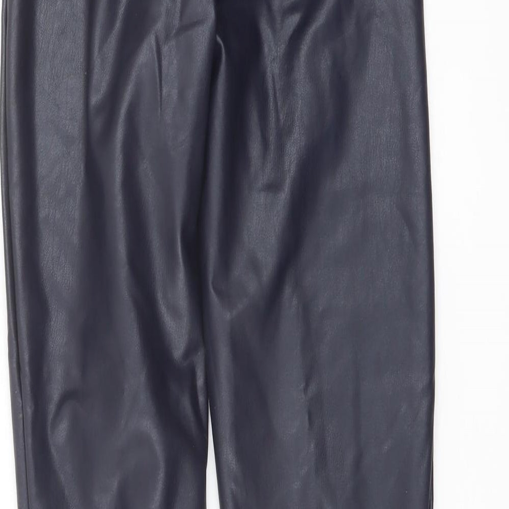 Marks and Spencer Womens Blue Polyester Trousers Size 6 L25 in Regular