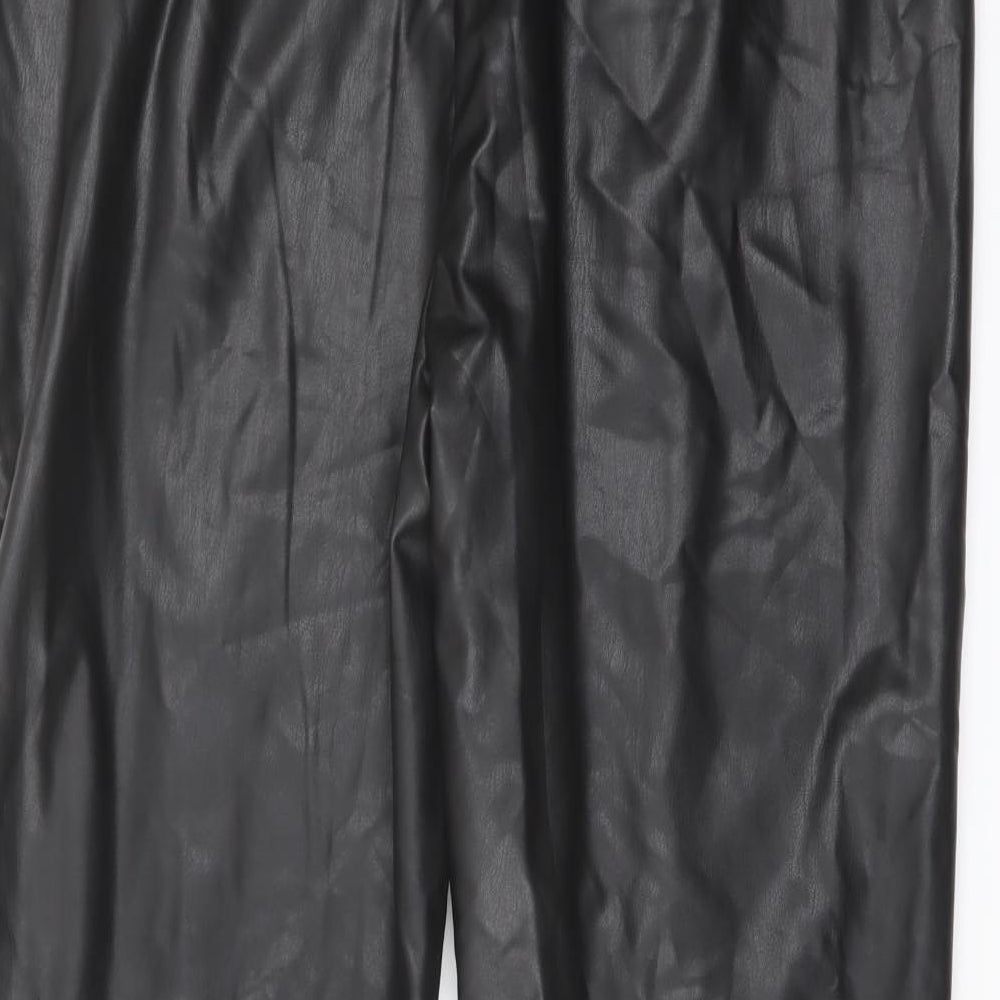 Marks & Spencer Womens Black Polyester Trousers Size 20 L24 in Regular