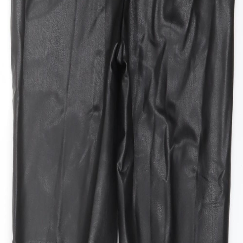 Marks and Spencer Womens Black Polyester Trousers Size 8 L27 in Regular