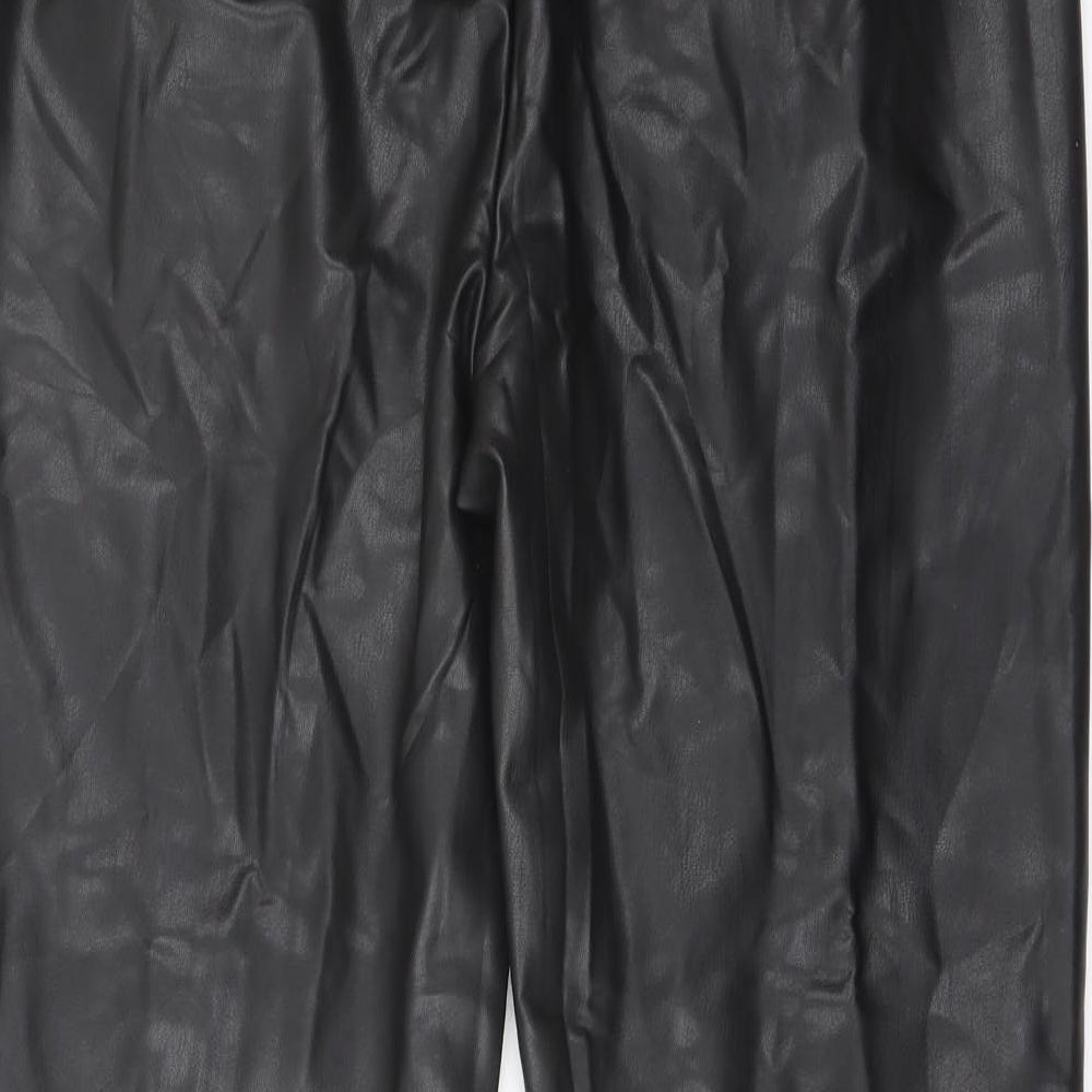 Marks and Spencer Womens Black Polyester Trousers Size 18 L27 in Regular