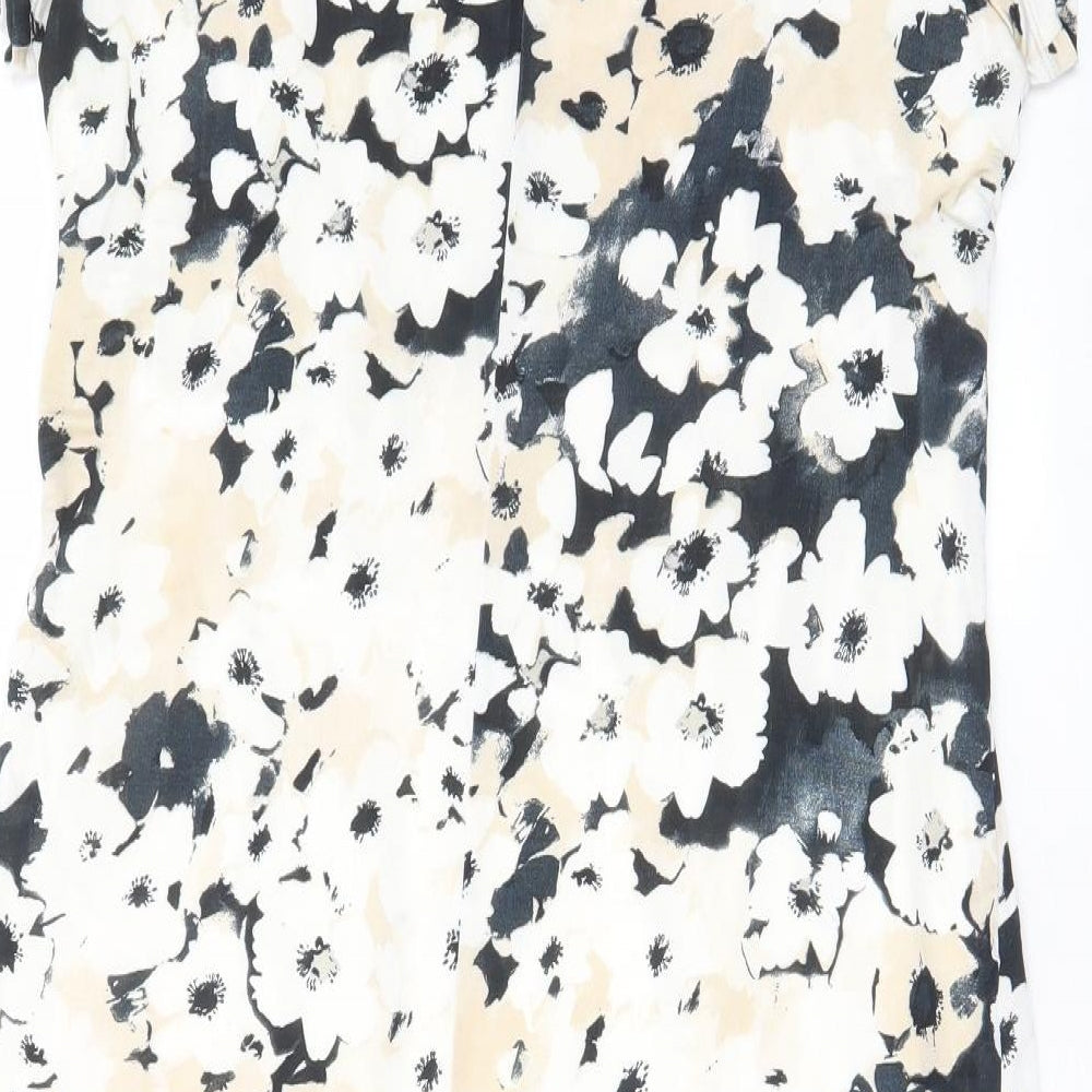 Country Casuals Womens Multicoloured Floral Polyester A-Line Size XL Scoop Neck Pullover - Pleated