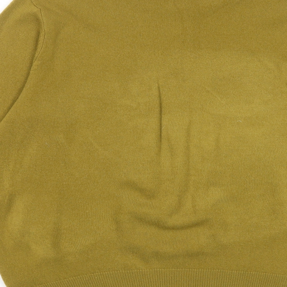 Emreco Womens Yellow Round Neck Acrylic Pullover Jumper Size 14