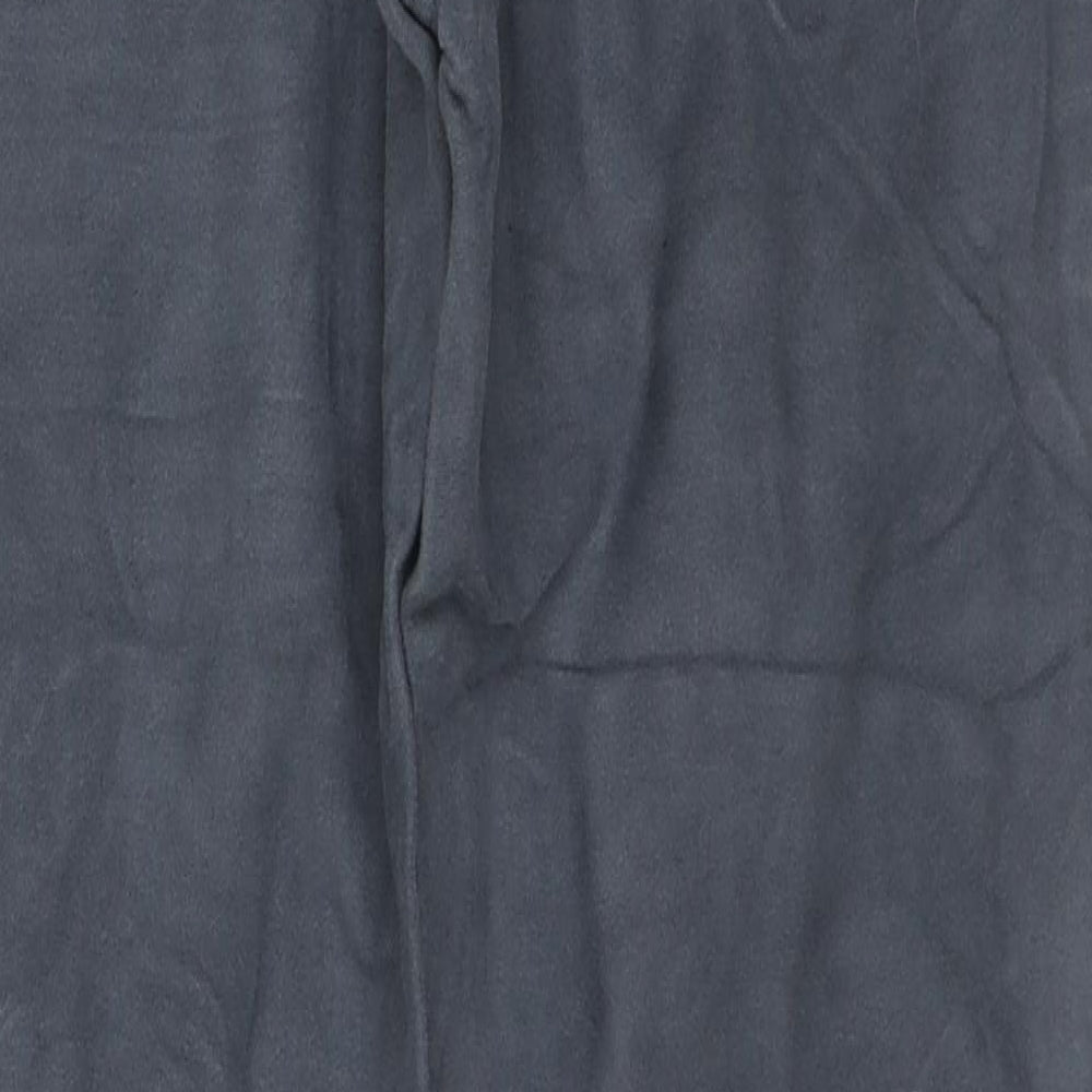 Marks & Spencer Mens Blue Cotton Trousers Size 30 in L33 in Regular Zip