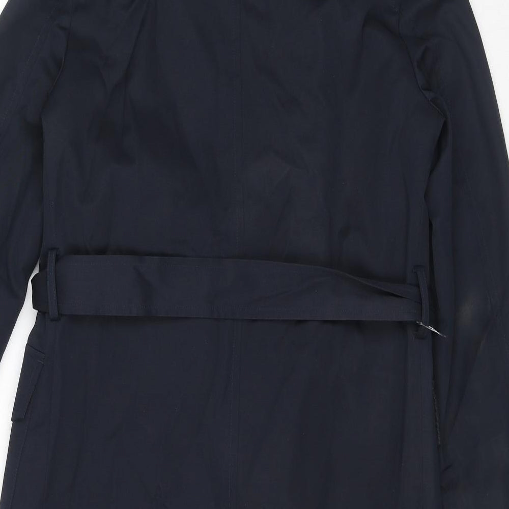 Marks and Spencer Womens Blue Trench Coat Coat Size 8 Button