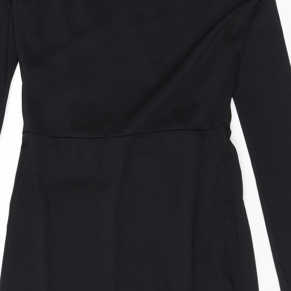 Robyn Womens Black Polyester Bodycon Size 12 V-Neck Pullover