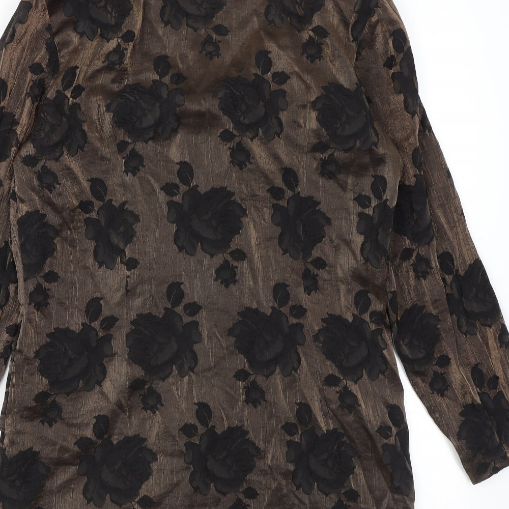 Truworths Womens Brown Floral Jacket Blazer Size 6 Button