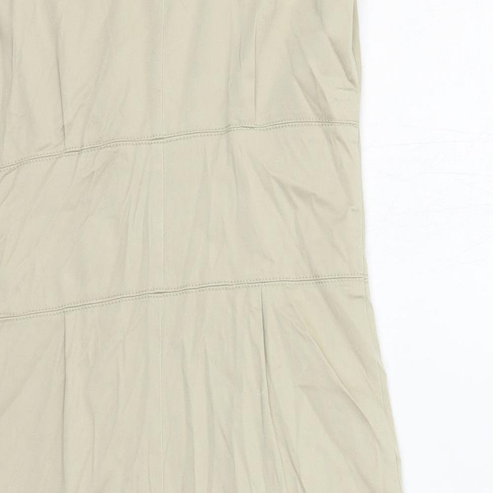Kookai Womens Beige Cotton Mini Size 8 V-Neck Zip