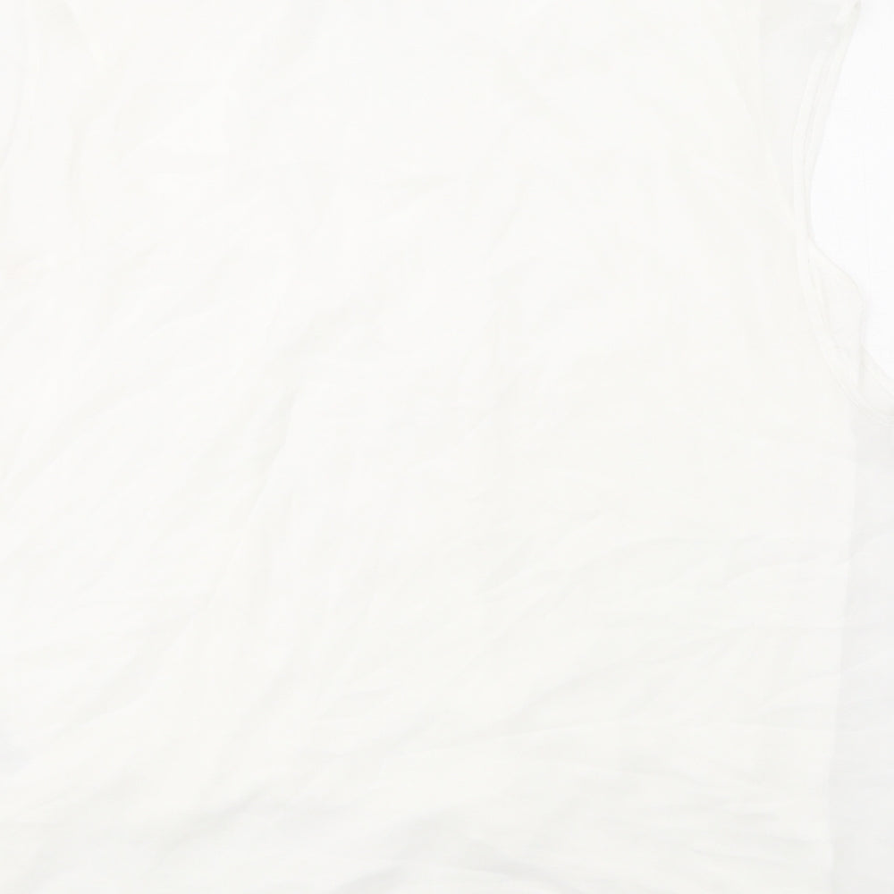 NEXT Womens White Viscose Basic Blouse Size 20 Round Neck