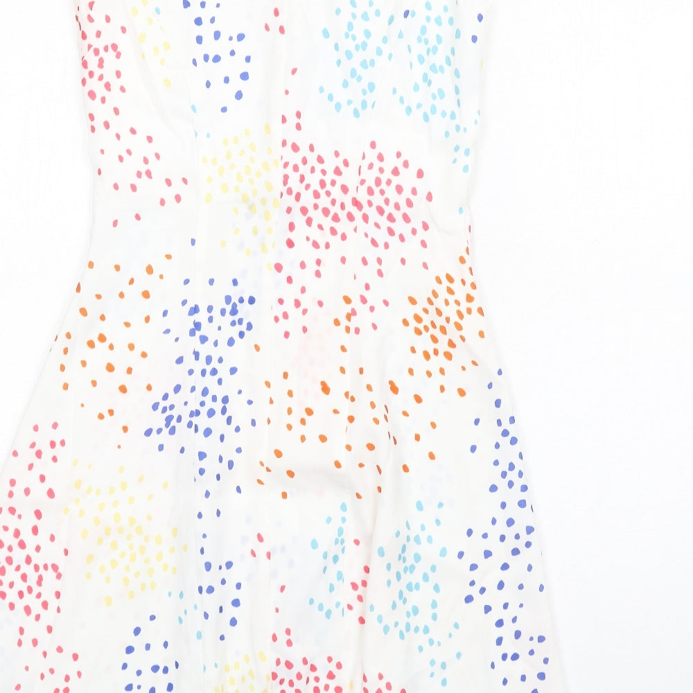 Paper Dolls Womens Multicoloured Geometric Polyethylene A-Line Size 6 V-Neck Button