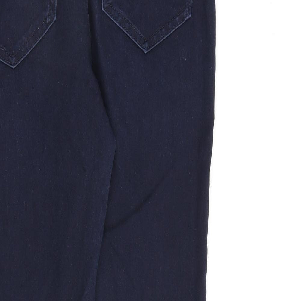 Marks & Spencer Womens Blue Cotton Skinny Jeans Size 10 L27 in Regular Zip