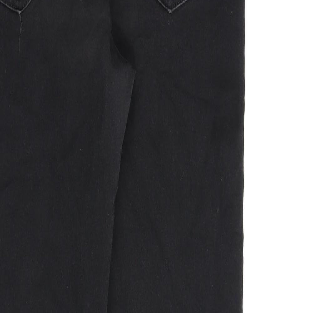 Marks and Spencer Womens Black Cotton Skinny Jeans Size 12 L28 in Regular Zip