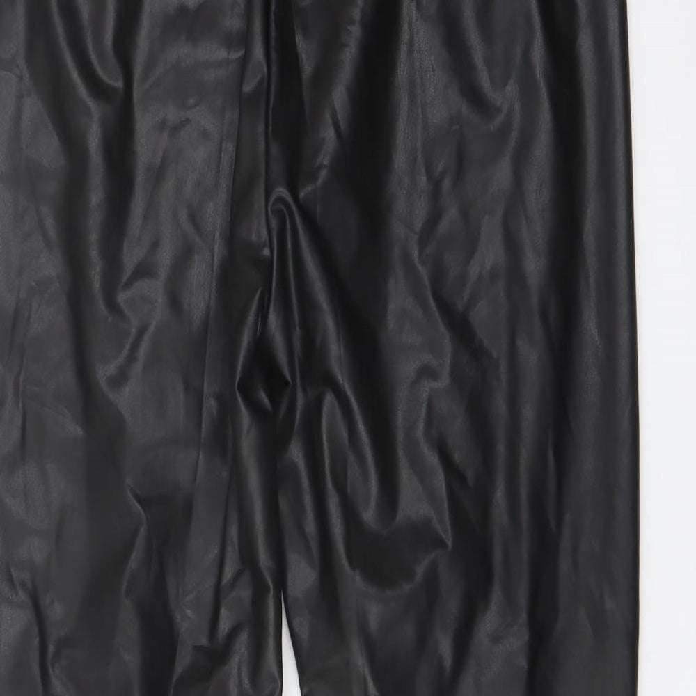 Marks and Spencer Womens Black Polyester Trousers Size 18 L25 in Regular